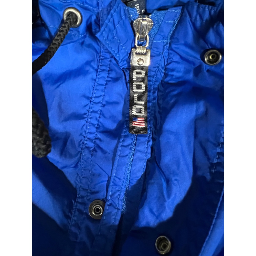 Polo‎ Sport Ralph Lauren Vintage Windbreaker Jacket Blue Mens Large Hooded 90s - Picture 14 of 16